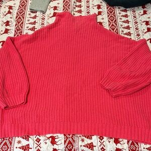 American Eagle Outfitters Vibrant Pink Turtleneck Sweater